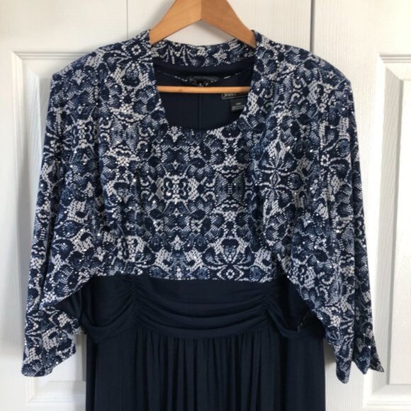 Jessica Howard Navy Formal Mother of the Bride Maxi Dress & Jacket - Picture 8 of 10
